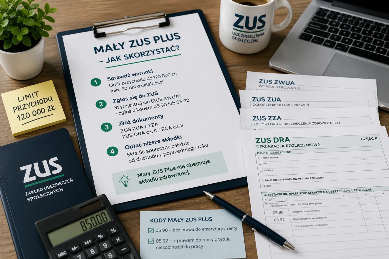 Mały ZUS Plus – jak skorzystać w 2026 roku? 2 Mały ZUS Plus – jak skorzystać z formularzy i kodów ZUS